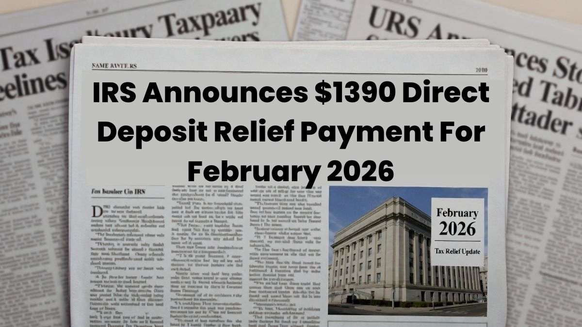 IRS Announces $1390 Direct Deposit Relief Payment