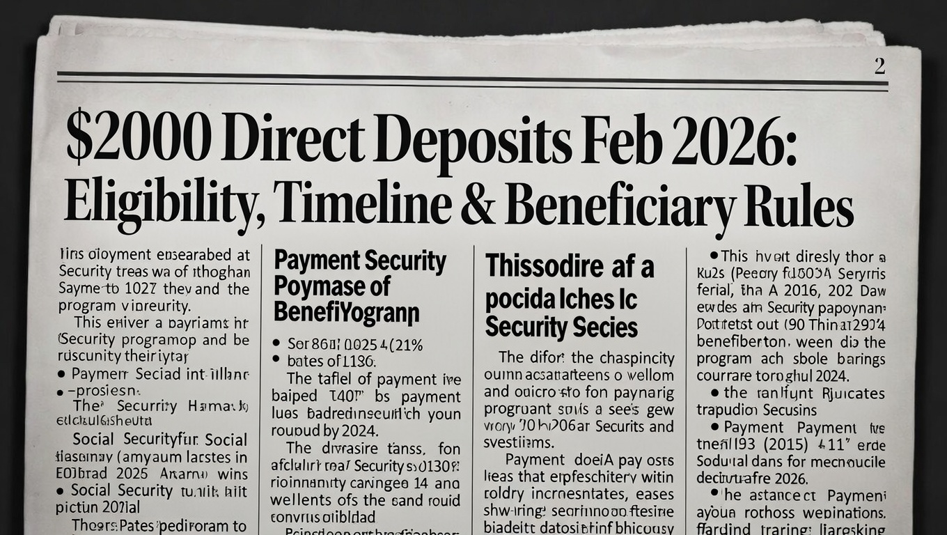 $2,000 Direct Deposits Start 9 February 2026