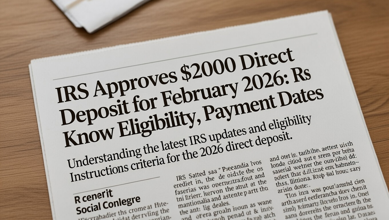 IRS Approves $2000 Direct Deposit for February 2026