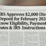 IRS Approves $2,000 Direct Deposit for February 2026